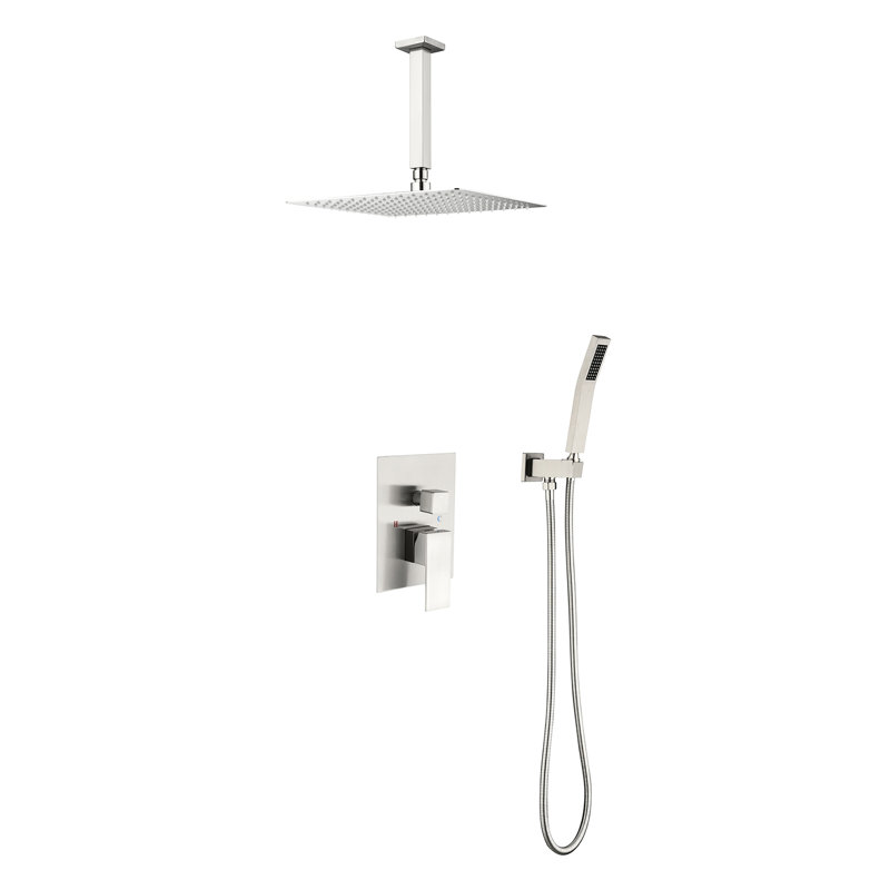 Ceiling Mounted Shower Head System With Stable Water Flow & Attractive Look Rain Construction And Connector, Silver