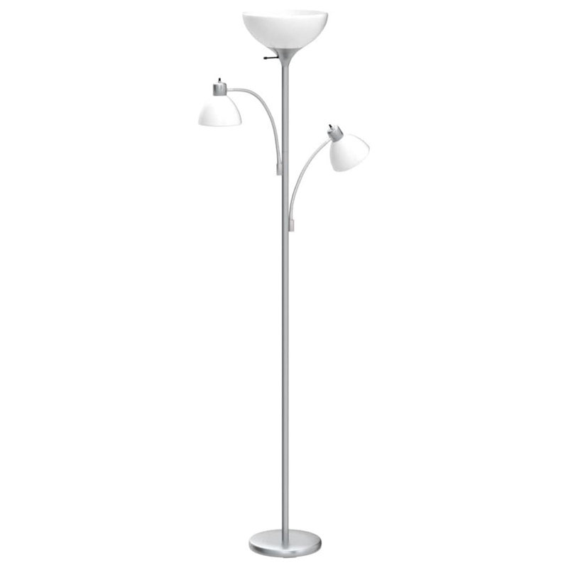 Lampe sur pied Dome Double Led, Blanc