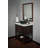 Novatto 16.5'' Black/Silver Glass Circular Bathroom Sink