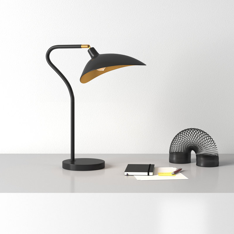 Girard Adjustable Metal Arched Lamp, Black