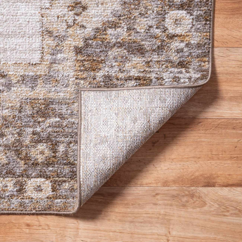 Tapis beige / sable / vison / brun Val, Blanc cassé, vison, 6 pi 7 po x 9 pi 6 po