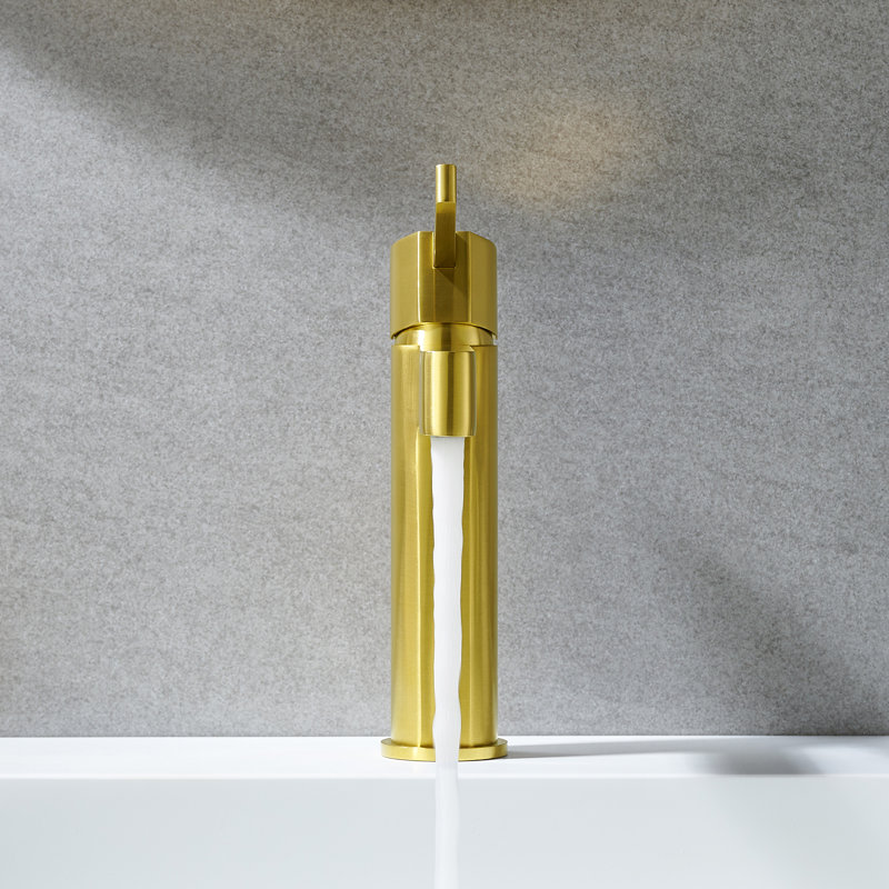 Stila Single Hole Single-Handle Bathroom Faucet , Brushed Gold