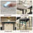 5-Piece Dining Table Set with Upholstered Chairs – Wooden Kitchen Table & Metal Frame, Smooth Edge, Space-Saving Design for Dining Room, Apartment-296196536-296196538