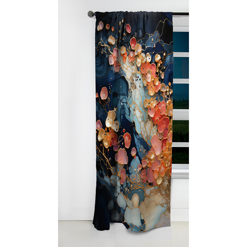 Hegarty - Peinture abstraite, rideau occultant - 1 panneaux, L 52 po x L 108 po