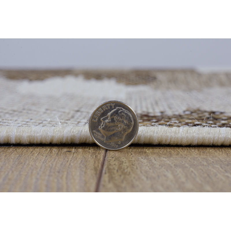 Saier Outdoor Oversized UV Protected Low Pile Area Rug