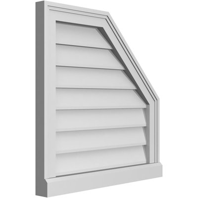 Half Octagon Top Right Surface Mount Signature Urethane Non-Functional Gable Vent Primed Tan