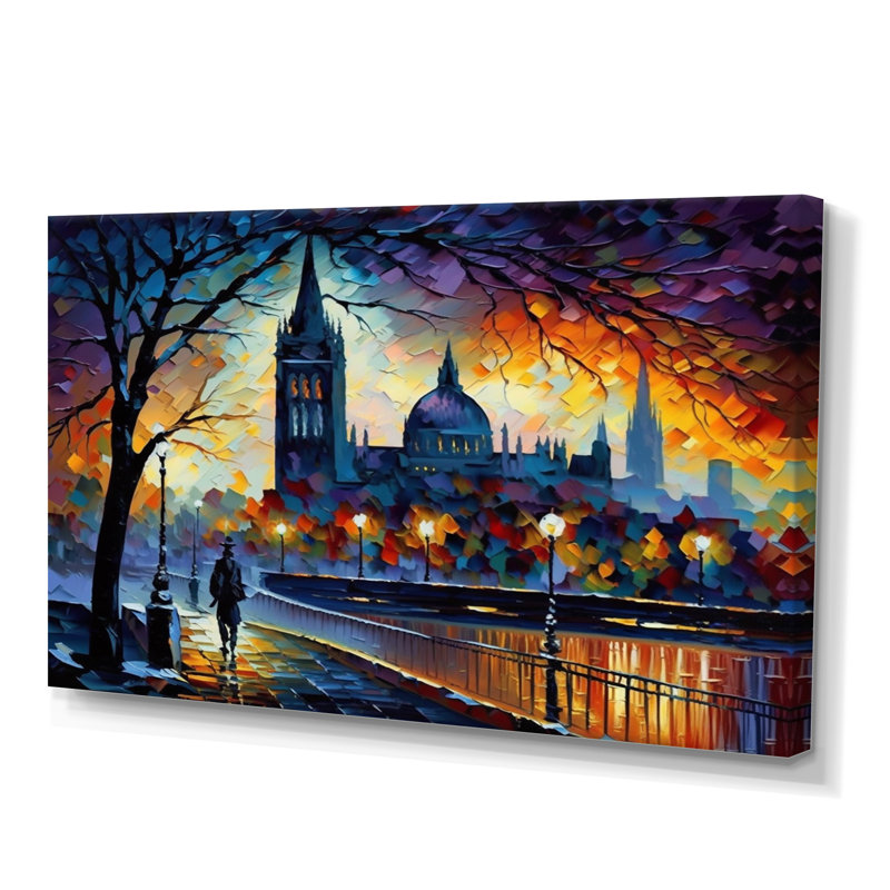 «City View in the Fall I», reproduction sur toile, H 12 po x l 20 po x P 1 po, Toile tendue