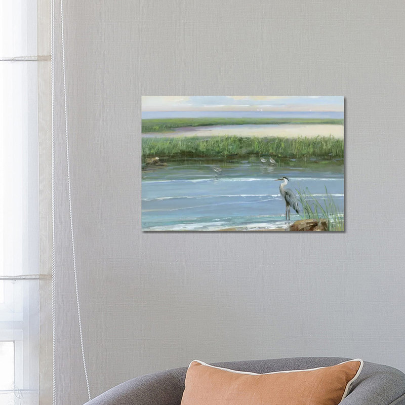 Wading At Dusk by Sally Swatland - Wrapped Canvas Painting, 66.04 cm H x 45.72 cm W x 3.175 cm D