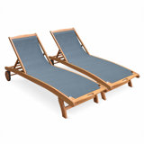 Oneal 196cm Long Reclining Eucalyptus Double Chaise