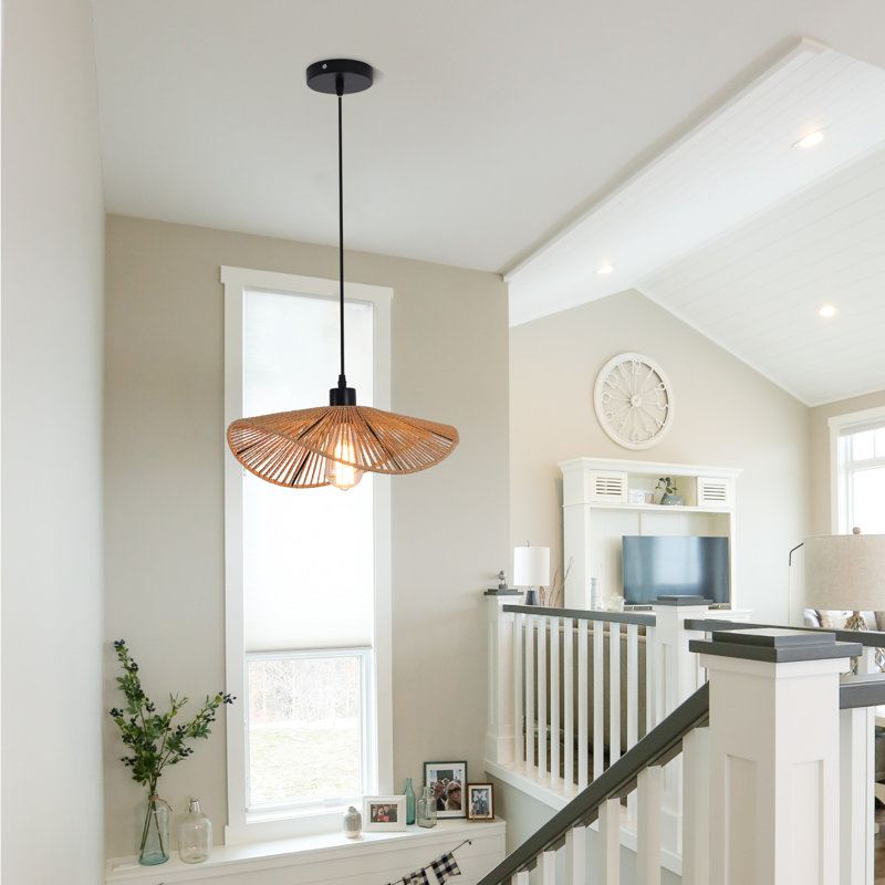  Industrial 1 - Light Farmhouse Boho Rattan Pendant Light