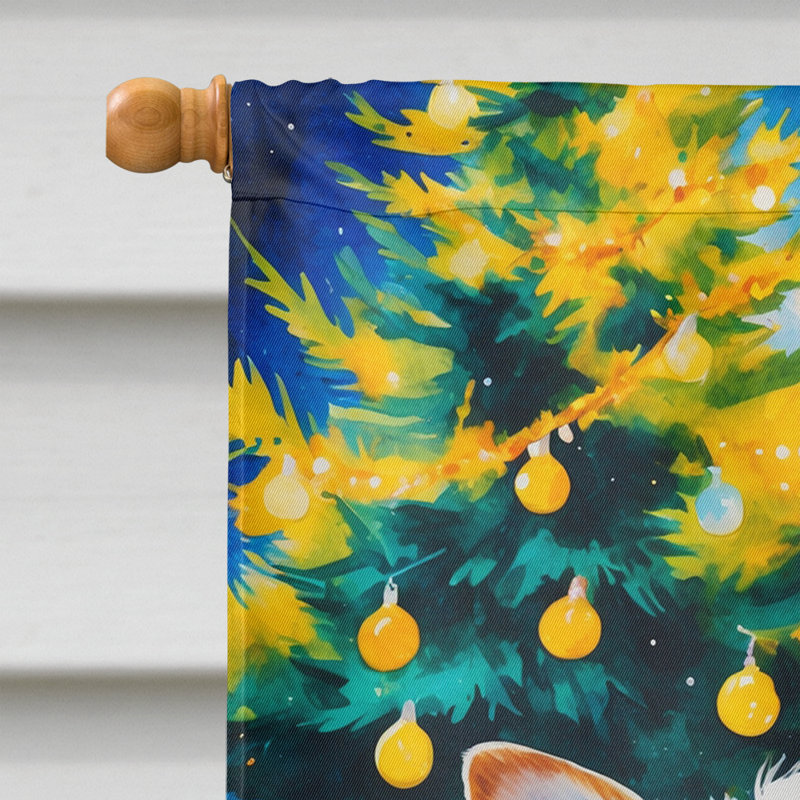 Chocolate Poodle Christmas House Flag, Chihuahua