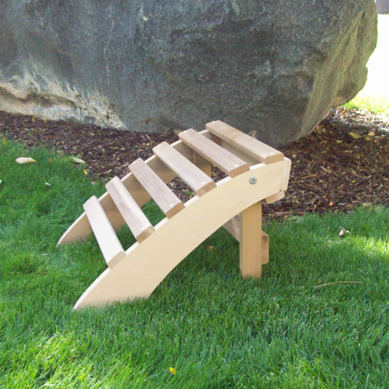 Cargo Outdoor Adirondack Chair With Ottoman, Unstained