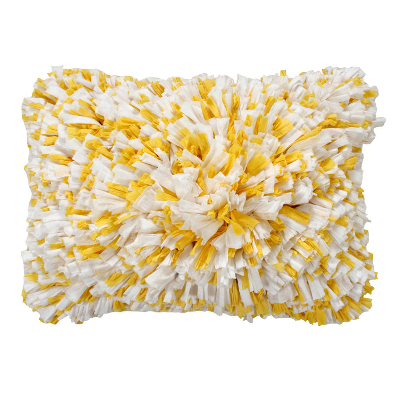 Cotton Throw Pillow, Yellow