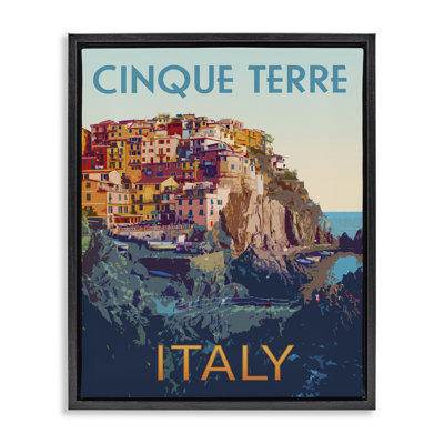 Cadre flottant Italian Coast Cityscape, design par Victoria Barnes