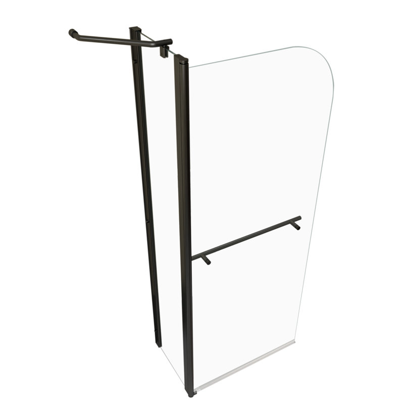  Porte de douche pliante l 34 po x H 58 po, porte de douche en verre trempé