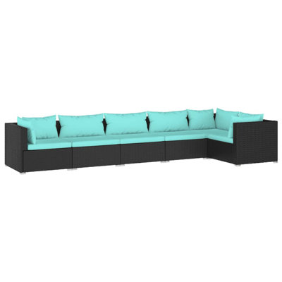 27.6" Wide Rectangle Patio Sectional Set with Cushions