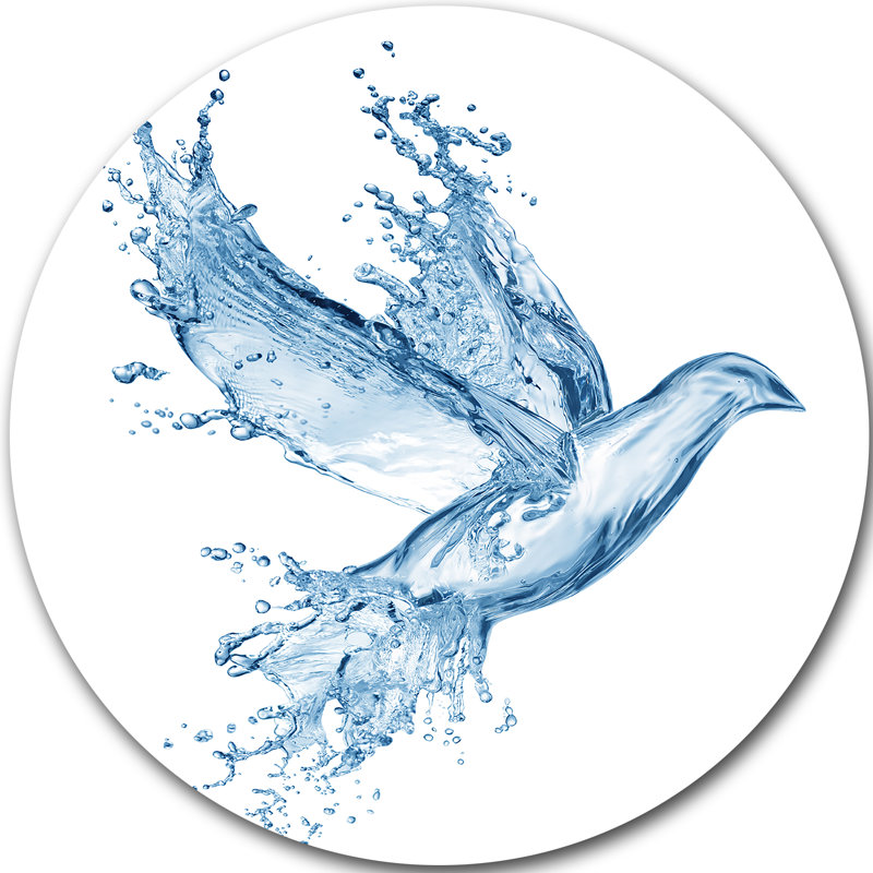 « colombe from water splashs », impression sur métal, H 38 po x l 38 po x P 1 po