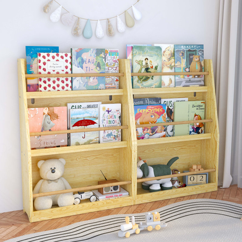 Bibliothèque pour enfants à 3 niveaux, support à livres pour enfants, aide à garder les chambres, les salles de jeux et les salles de classe organisées, blanc