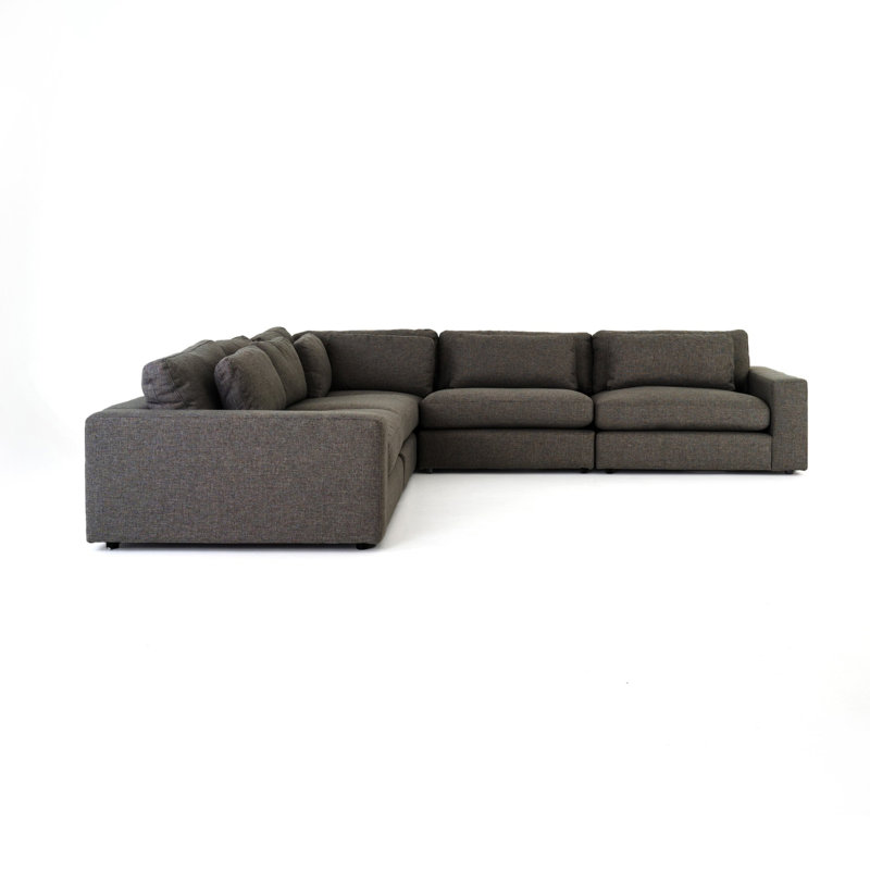 Canapé modulaire Loya, H 33 po x l 131 po x P 131 po, Gris anthracite Landale, Accoudoirs faisant face vers la droite