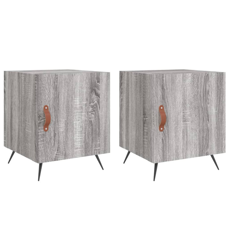 Arnardo 40cm W Manufactured Wood Bedside Table, Grey Sonoma