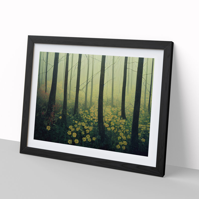 Interesting Spring Forest - Framed Print, Black, 46cm H x 64cm W x 2cm D