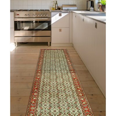 Musfira One-of-a-Kind 3'7" X 12'10" 1980s Runner Wool Area Rug Rust
