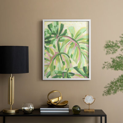 «Expressive Palms I», reproduction encadrée - bois massif