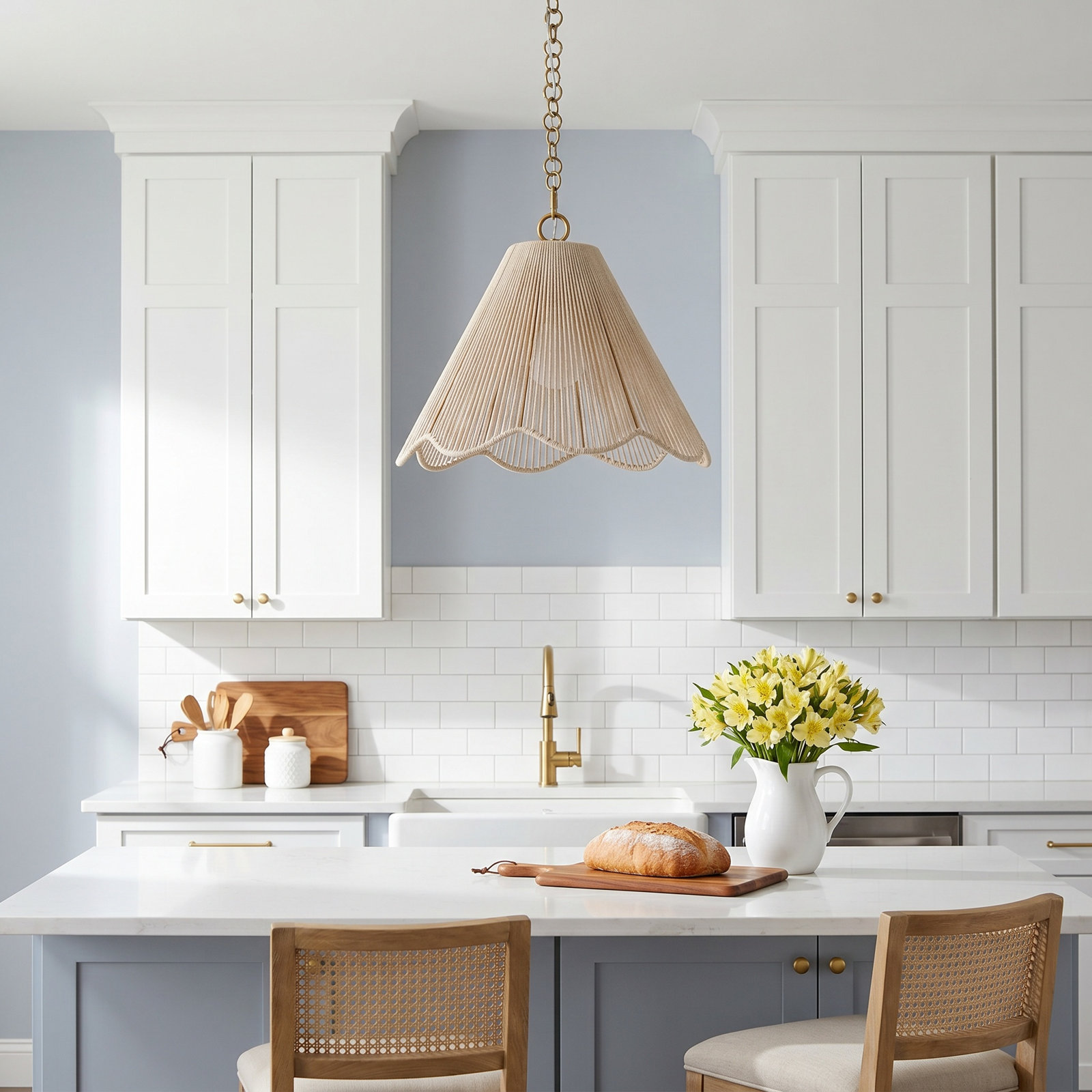Dimmable Natural Woven Single Light Pendant