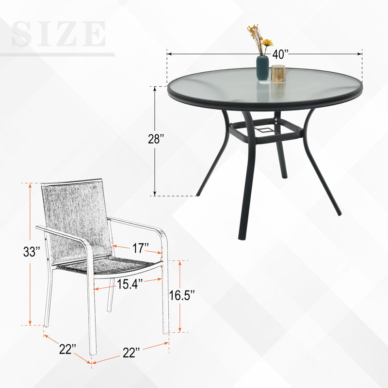 4 - Person Patio Dining Set, Blue