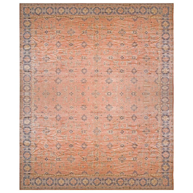 Tapis turc Oushak élégant à motif géométrique
