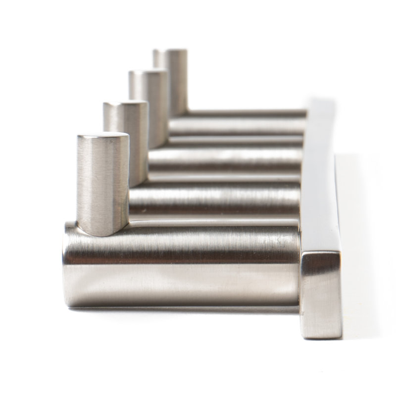 Wall Mounted Hook Rack, Brushed Nickel