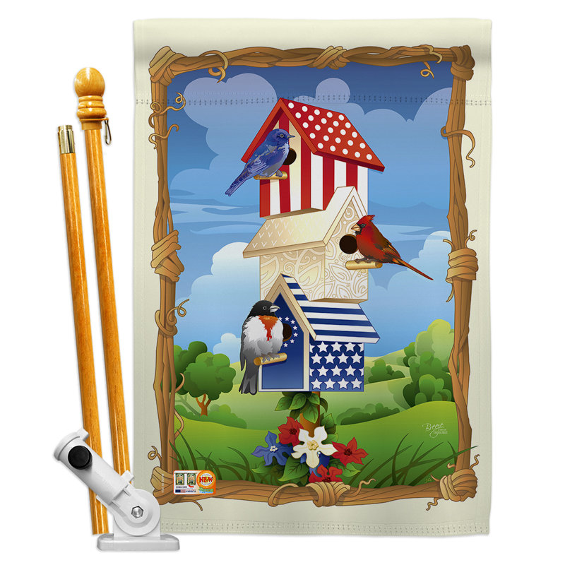 Double Sided 40'' H x 28'' W Polyester Independence Day Flag Set