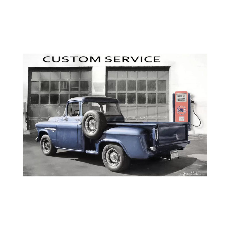 Gulf Service Station 1 Piece Wrapped Canvas Wall Art, 20.32 cm H x 30.48 cm W