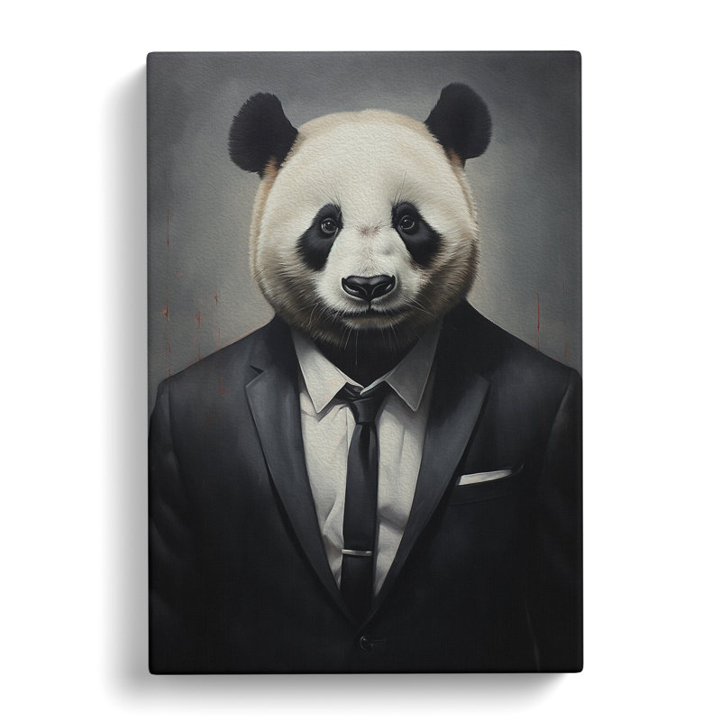 Panda In A Suit - No Frame Print, 76cm H x 50cm W x 3cm D