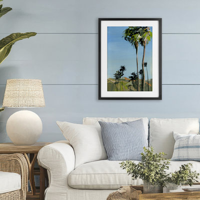 «Scenic Tall LA Palms», reproduction sous verre encadrée, conception de Brook Page