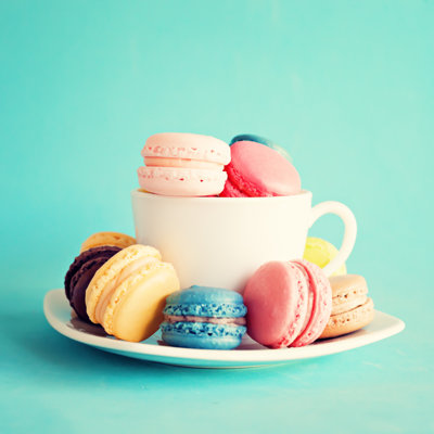 Macaroons In A Cup by Andreka - Wrapped Canvas Print