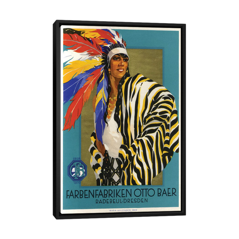 «Native American vêtements, 1929», impression sur toile, H 26 po x l 18 po x P 1,5 po, Toile avec cadre noir, Pas de tapis