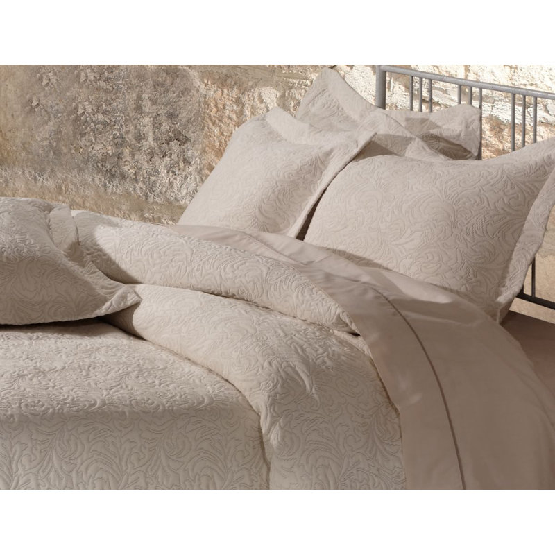 Aquavia Cotton Blend Solid Colour Bedspread, 180 x 270cm Bedspread, Linen