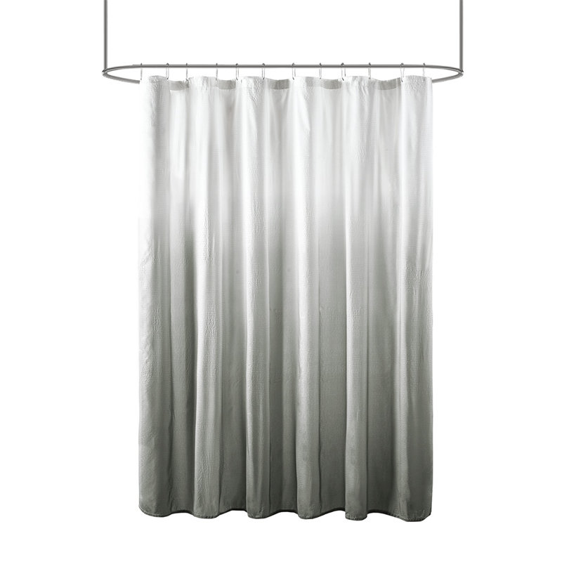Jaedan Ombre Shower Curtain with Hooks Included, 72" W x 72" L, Gray