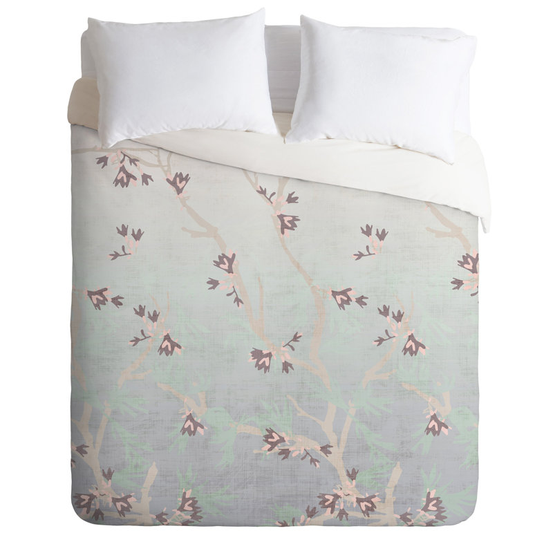 Polyester Floral Duvet Cover, Twin Duvet Cover + 1 Sham