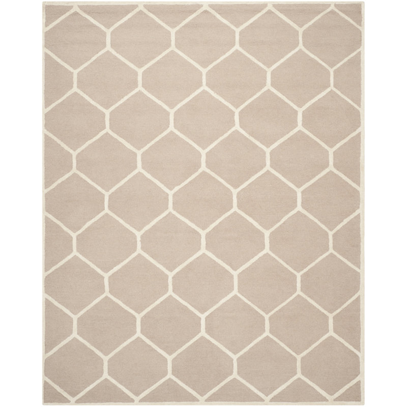 Cannen Hand Tufted Wool Geometric Rug, Rectangle 2'6" x 4'