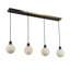 Éclairage pour îlot 4 lumières Rickey - noir - laiton brossé - verre-412994854