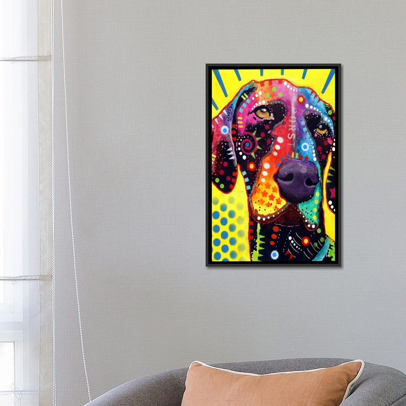 «German Short Hair Pointer», impression sur toile tendue, H 26 po x l 18 po x P 1,5 po, Cadre noir