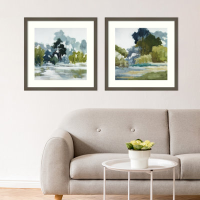 «Fields Reflections - lot de 2» par Jacqueline Ellens, impressions murales encadrées
