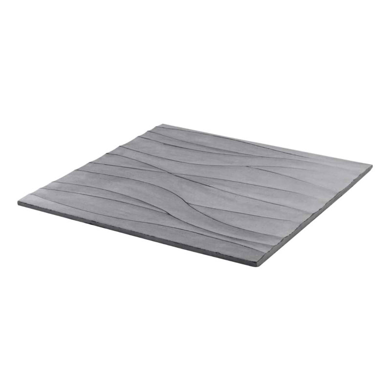 Thalia 18X18 3D Carved Wave Honed Limestone Tile, Charcoal