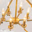 Lustre géométrique moderne en laiton avec verre texturé fabriqué à la main, 6 lumières réglables pour la salle à manger, compatible avec un plafond incliné, d'une hauteur de 18,9 po à 97,6 po