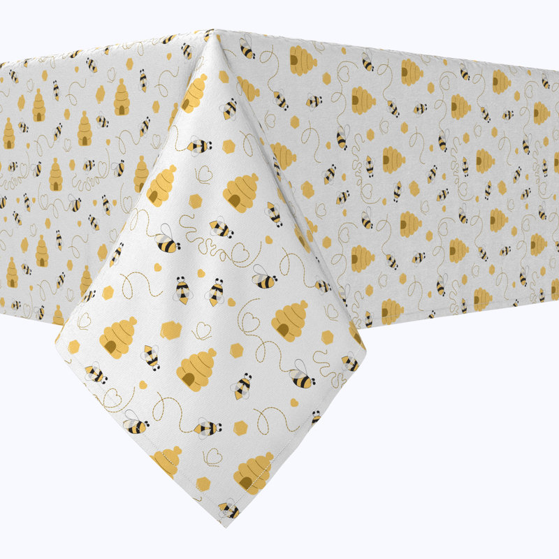 Table Runner, 100% Cotton, 16X108", Bees & Bee Hives, 104" x 60"
