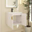 Ensemble de meuble-lavabo simple 23,8 po avec plateau en céramique Arbas-1873656925