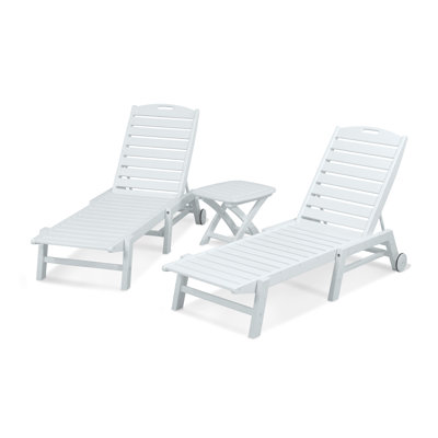 POLYWOOD® Nautical 27" Patio Chaise Lounge Set
