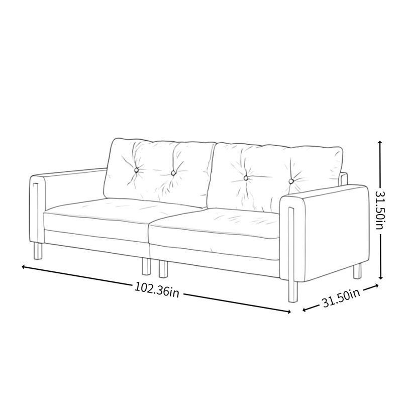 Canapé minimaliste rétro de style français